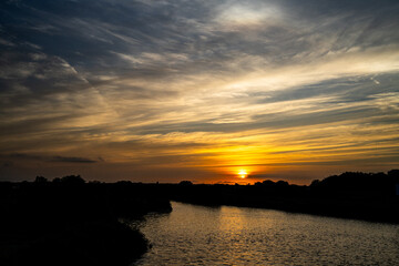 茨城県小貝川の夕焼け