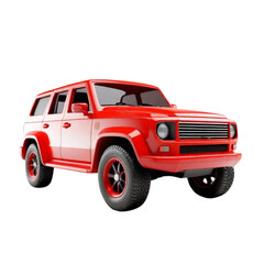 a 3d red car on Isolated transparent background png. generated with AI