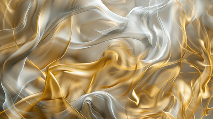 background with golden and silver  waves