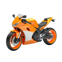 Fototapeta premium 3d yellow motorcycle on Isolated transparent background png. generated with AI