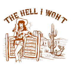 western retro  halloween summer design