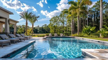 Poolside paradise. showcasing refreshing moments, pool parties, and relaxing by the poolside