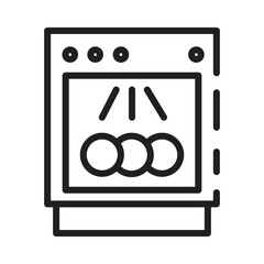 Dish Kitchen Wash Line Icon