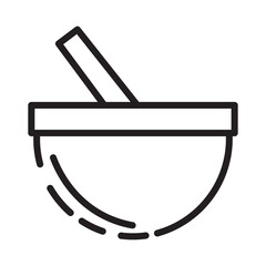 Mortar Kitchen Tool Line Icon