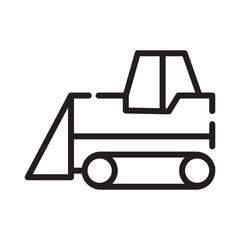 Building Buldozer Work Line Icon