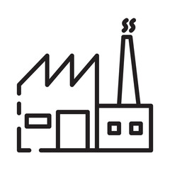 Building Factory Industry Line Icon