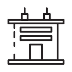 Building Factory Work Line Icon