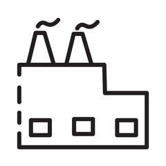 Building Factory Work Line Icon