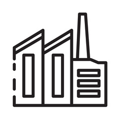 Building Factory Work Line Icon