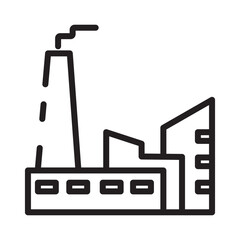 Building Factory Work Line Icon