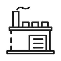Building Factory Work Line Icon