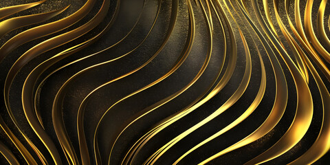 Opulent Elegance: Background of Golden Lines, Gilded Sophistication: Luxurious Golden Line Background, Golden Splendor: A Background Adorned with Luxury Lines - Ai Generated