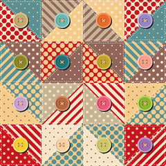 patchwork background with different patterns print for textile, paper, objects, seamless artistic decor handmade illustration vector 	