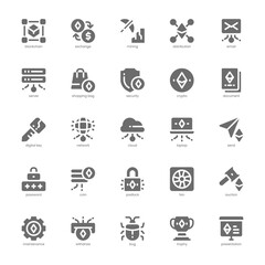 Fototapeta premium Blockchain icon pack for your website, mobile, presentation, and logo design. Blockchain icon glyph design. Vector graphics illustration and editable stroke.