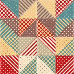Obraz premium patchwork background with different patterns print for textile, paper, objects, seamless artistic decor handmade illustration vector 