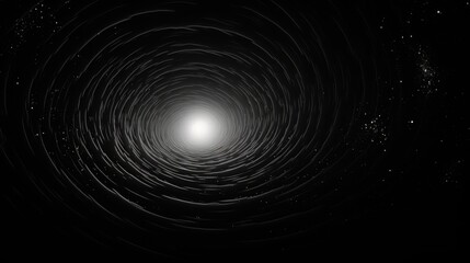 Black Hole Spiral Space Logo Black Silhouette - Generative AI