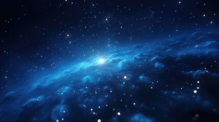 Blue Cosmic Energy Universe Space Galaxy Background - Generative AI