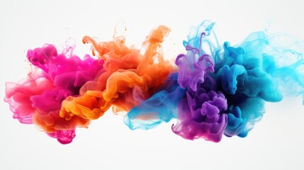 Colorful Rainbow Paint Color Smoke Cloud Explosion - Generative AI