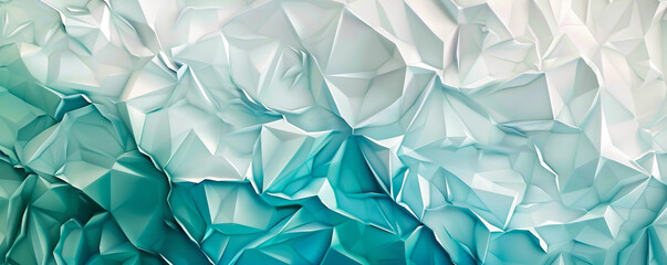 abstract polygonal design of pearl white and teal, ideal for an elegant abstract background
