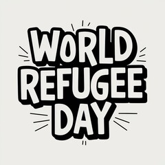 World Refugee day, World Refugee day typography, Refugee day calligraphy,  World Refugee Day poster, illustration. post. banner, post,  World Refugee Day Banner, World Refugee day calligraphy, 