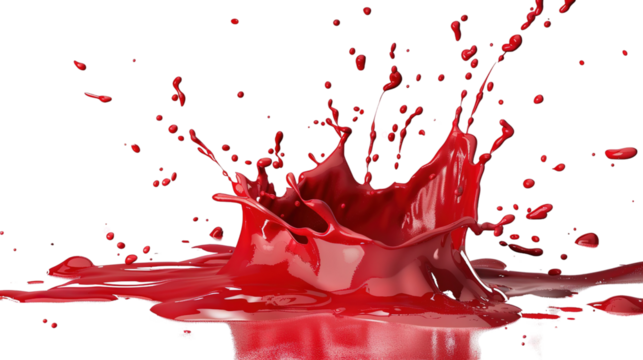 Red splash isolated on white background.