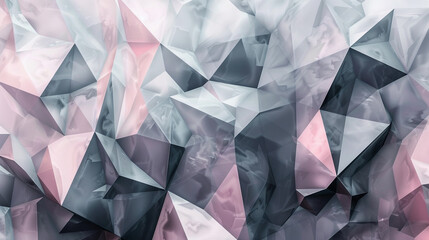 abstract polygonal design of soft pink and charcoal gray, ideal for an elegant abstract background
