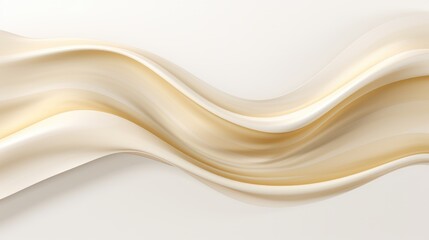 Cream Banner Flowing Liquid And Swirls Abstract Shape Background - Generative AI