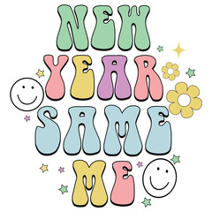 retro new year design