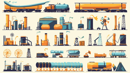 Oil gas industry infographics concept. Gasoline die