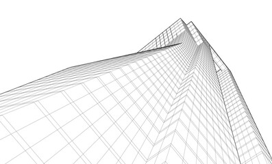 abstract buildings architectural drawing 3d