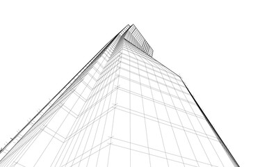 abstract buildings architectural drawing 3d