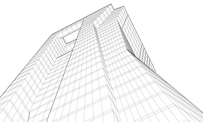 abstract buildings architectural drawing 3d