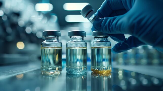 An expert researcher examining vials of antibodies, contributing to the development of innovative therapies for various medical conditions.