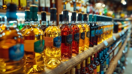 Luxurious wine bar presenting an extensive and diverse selection of premium wines