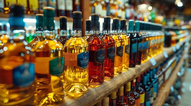 Luxurious wine bar presenting an extensive and diverse selection of premium wines