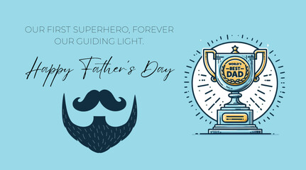 happy father’s day quote typographic mustache and beard design for dad