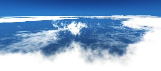 beautiful sky with clouds, clouds panorama, 3D rendering