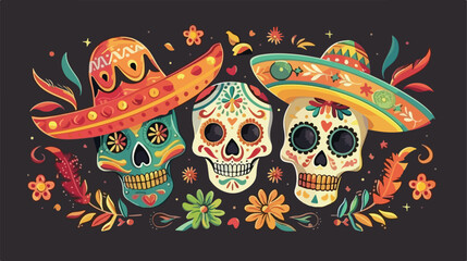 Painted skulls for Mexicos Day of the Dead El Dia d