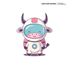 cute cow/buffalo astronaut, character, mascot, logo, vector, design, illustration, eps 10