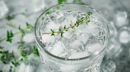 The final day of the advent calendar brings a mocktail of g juice tonic water and a sprig of fresh thyme. - obrazy, fototapety, plakaty