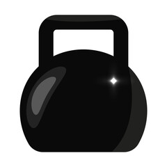 
Illustration depicting a black dumbbell for fitness and sports on a white background and weight loss