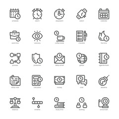 Schedule and Plan icon pack for your website, mobile, presentation, and logo design. Schedule and Plan icon outline design. Vector graphics illustration and editable stroke.