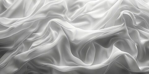 Obraz premium bright white fabric material in wavy layers of abstract background with dark shadows