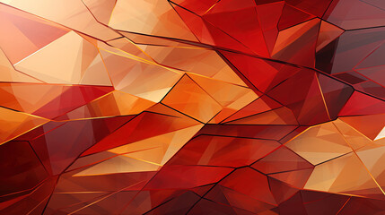 Red and Gold Abstract Design of Geometric Minimalist Contemporary Background