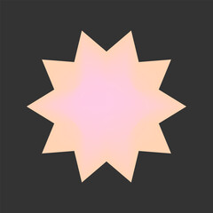 y2k futuristic element of 2000s aesthetic design, star shape in gradient. Abstract figure on black background