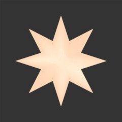 y2k futuristic element of 2000s aesthetic design, star shape in gradient. Abstract figure on black background