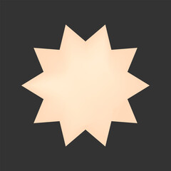 y2k futuristic element of 2000s aesthetic design, star shape in gradient. Abstract figure on black background