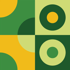 neo geometry circle combination and cornering circle variation with yellow and green color