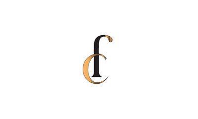  CF, FC, C, F Abstract Letters Logo Monogram