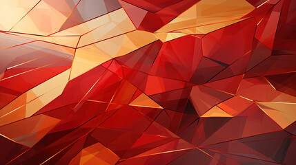 Red and Gold Abstract Design of Geometric Minimalist Contemporary Background
